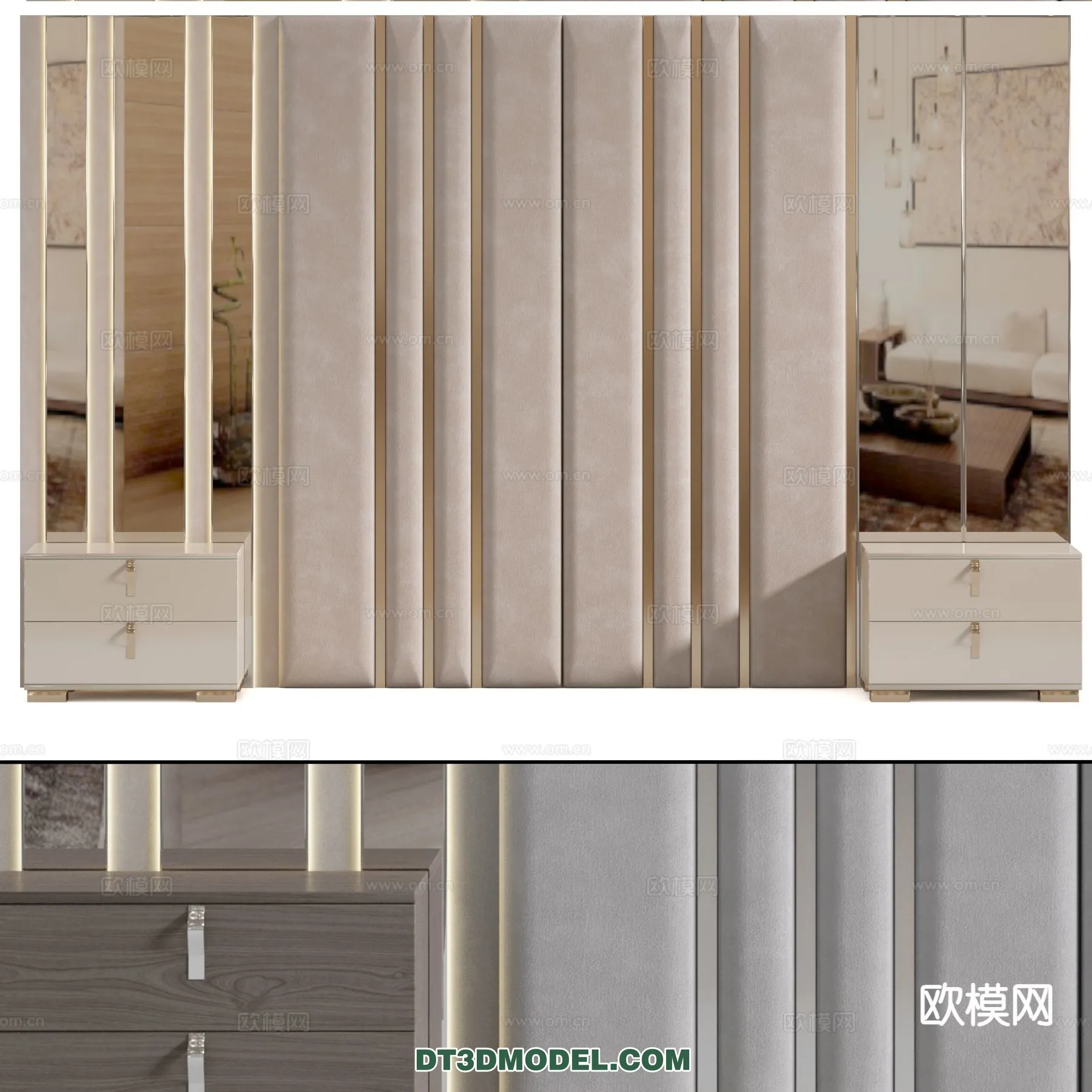 3D Model of Headboard – Bedroom Decoration 3D – 110 – CORONA