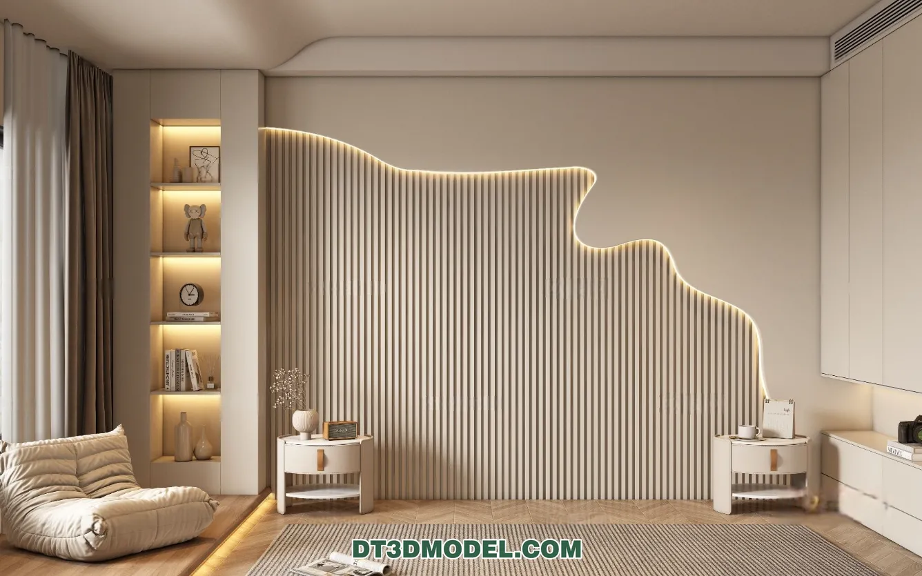 3D Model of Headboard – Bedroom Decoration 3D – 122 – VRAY