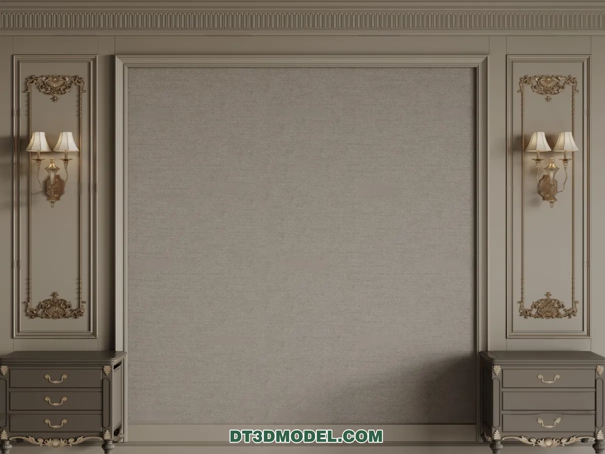 3D Model of Headboard – Bedroom Decoration 3D – 123 – CORONA