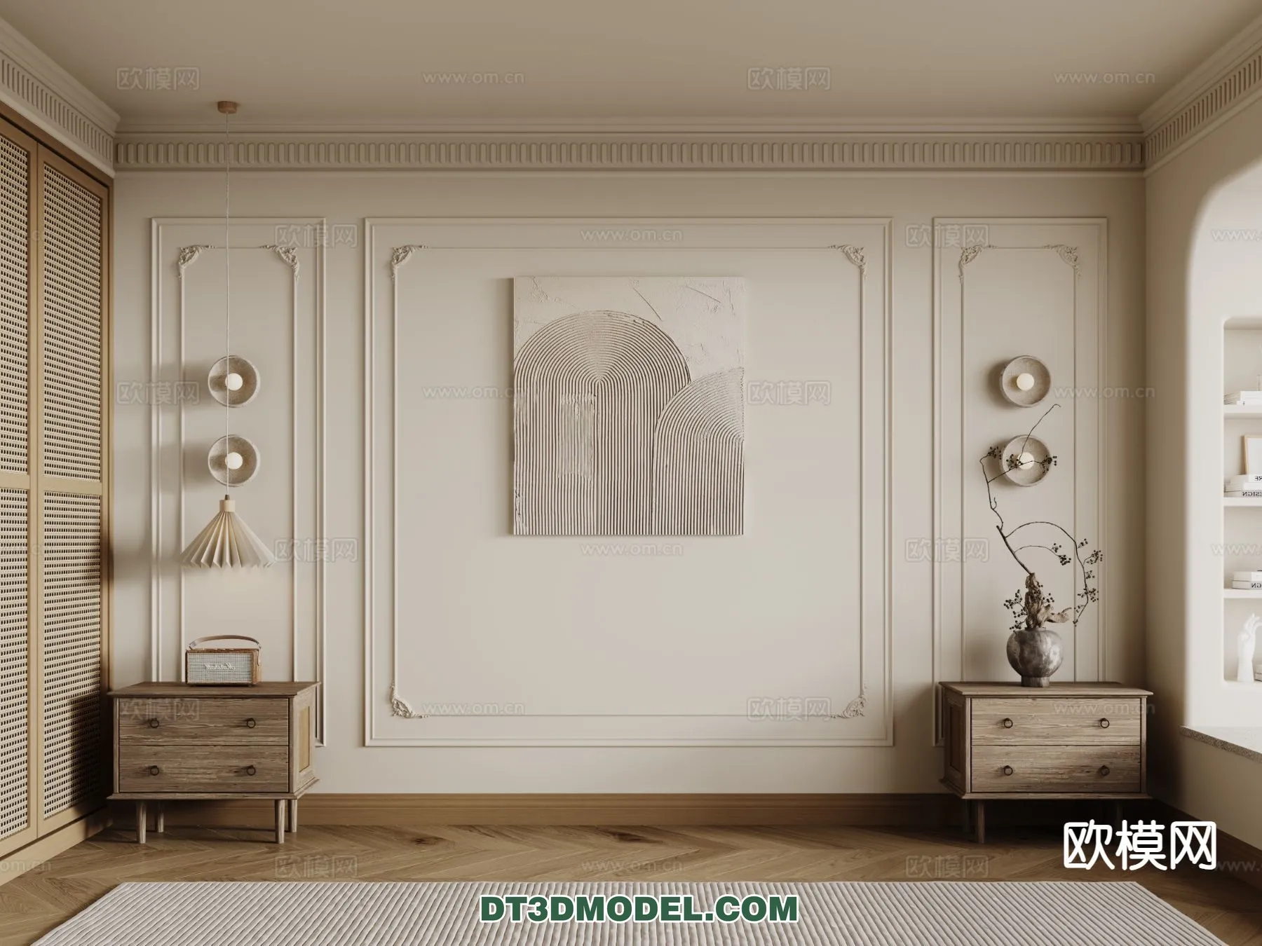 3D Model of Headboard – Bedroom Decoration 3D – 151 – CORONA