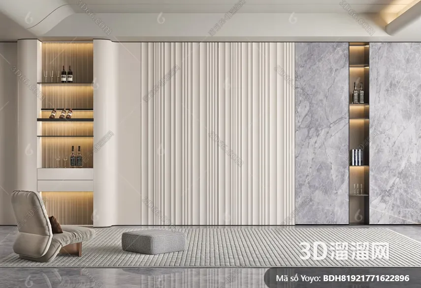 3D Model of Headboard – Bedroom Decoration 3D – 207 – VRAY