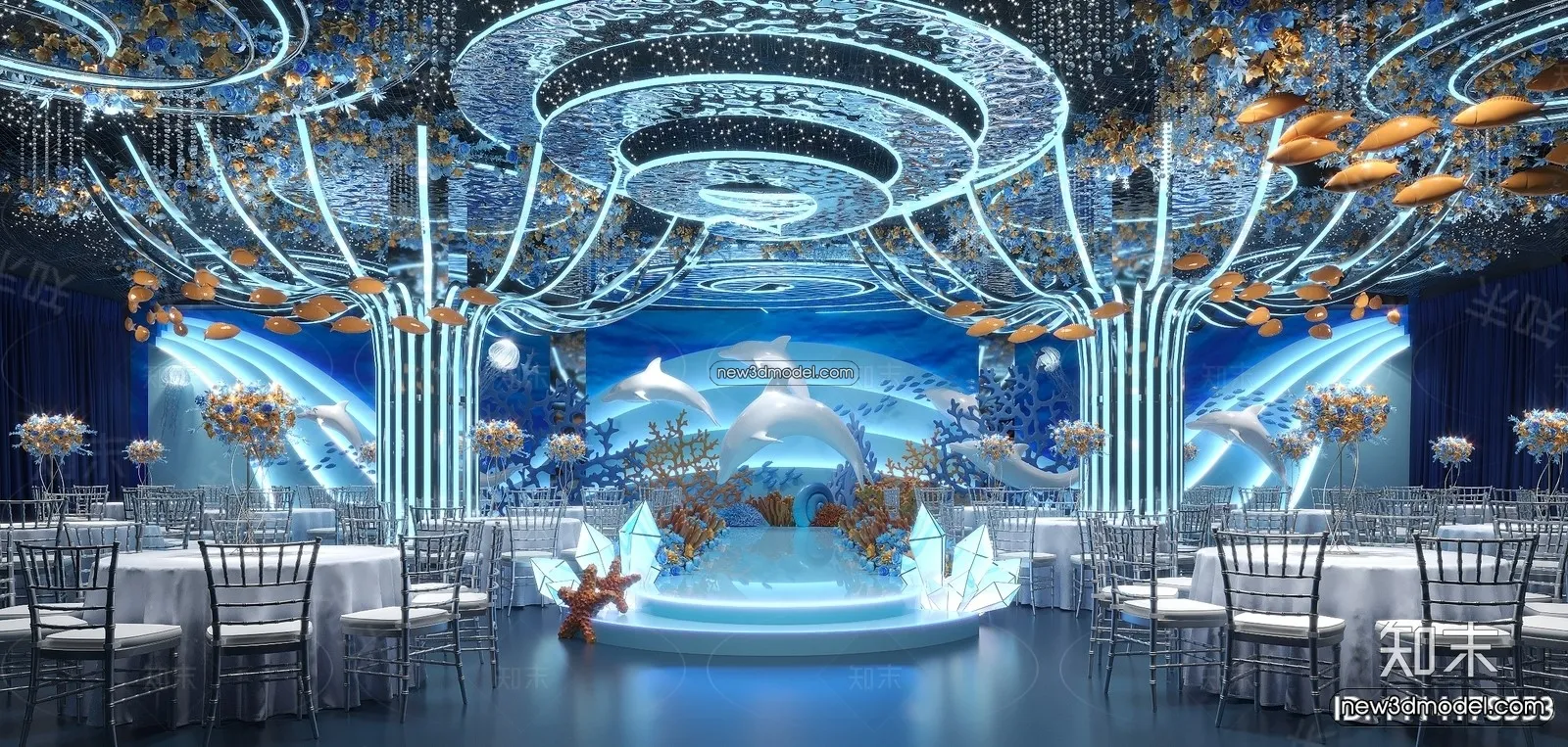 3D Model of Wedding Hall – 3D Scene – 001 – CORONA