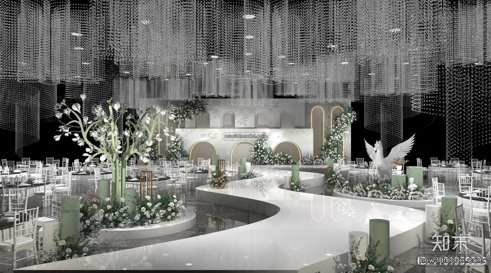 3D Model of Wedding Hall – 3D Scene – 004 – VRAY