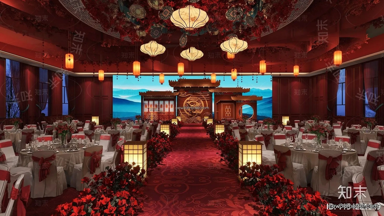 3D Model of Wedding Hall – 3D Scene – 006 – VRAY