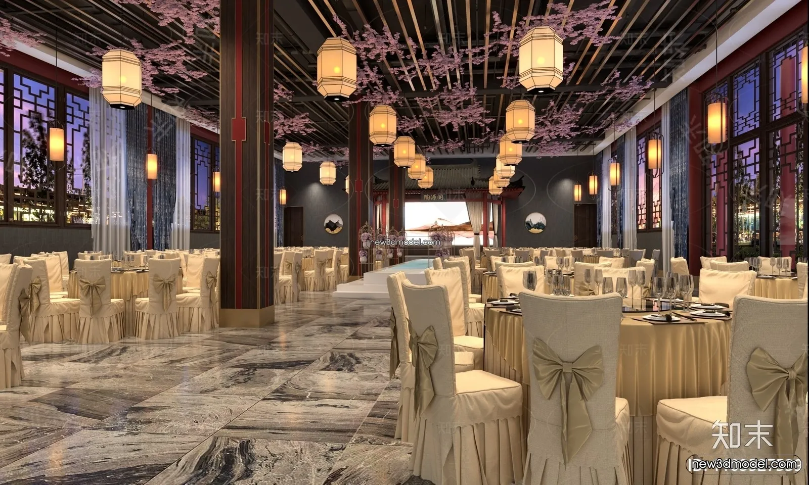 3D Model of Wedding Hall – 3D Scene – 008 – VRAY