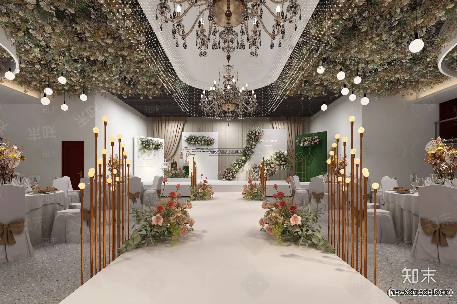 3D Model of Wedding Hall – 3D Scene – 009 – VRAY