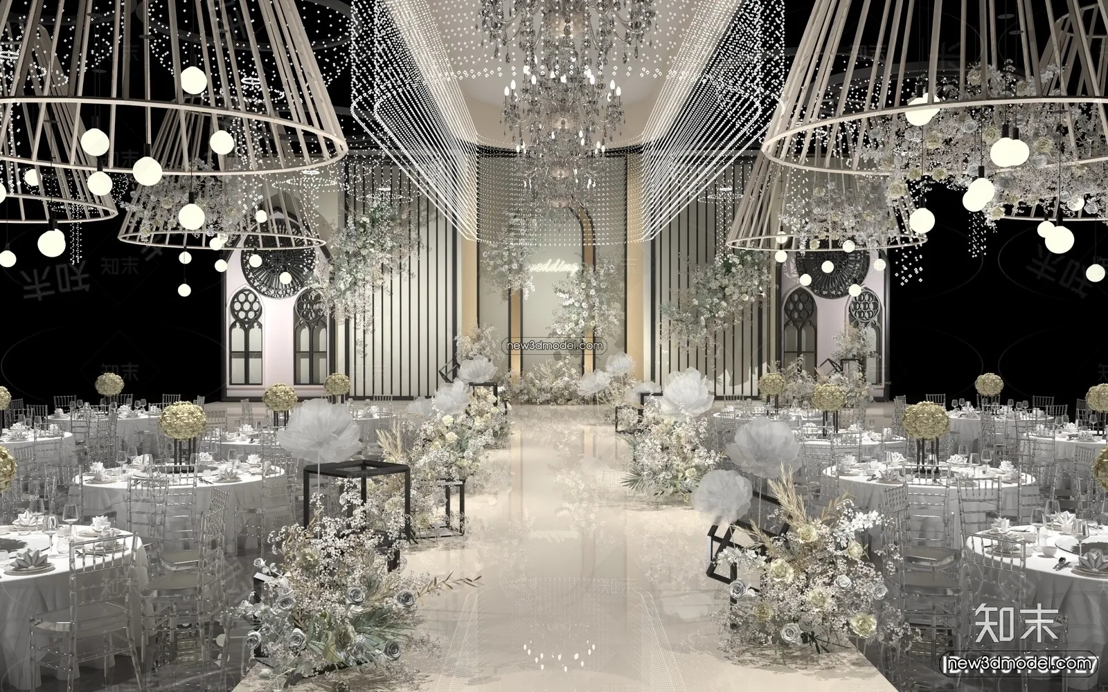 3D Model of Wedding Hall – 3D Scene – 010 – VRAY