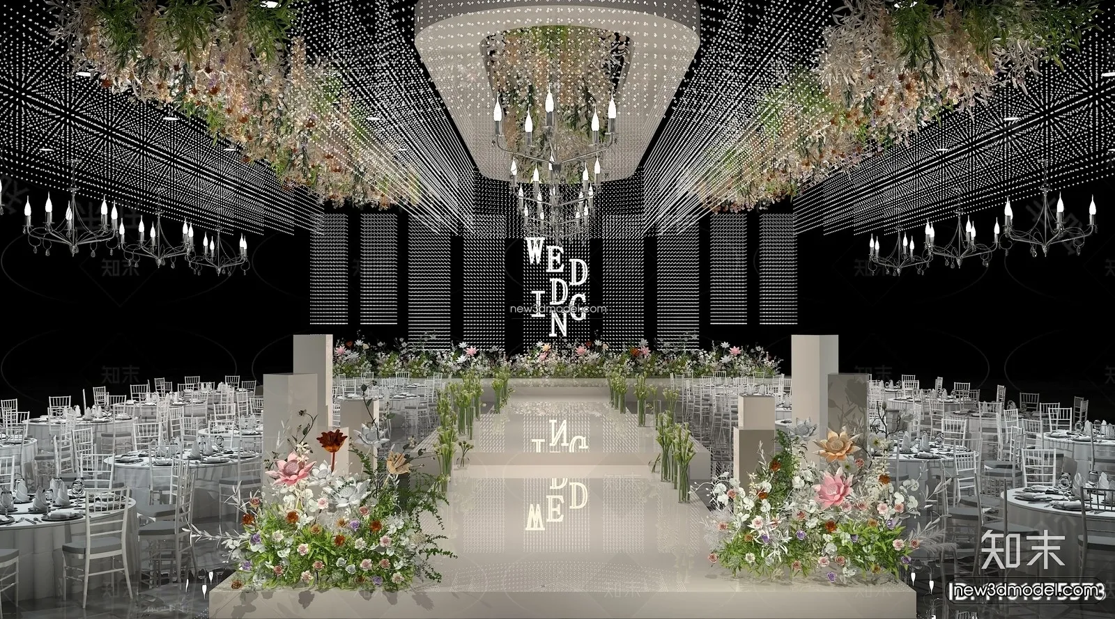 3D Model of Wedding Hall – 3D Scene – 012 – VRAY