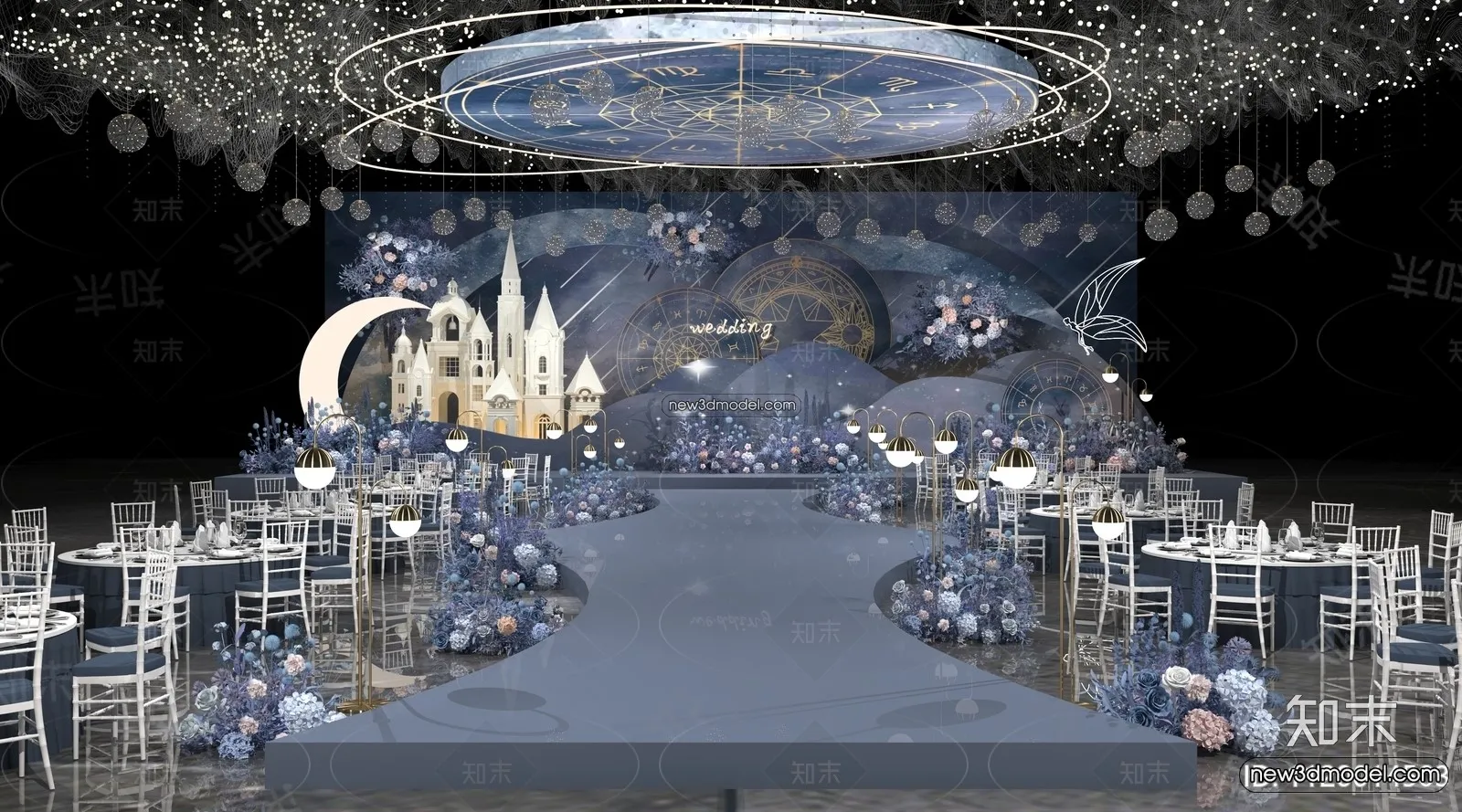 3D Model of Wedding Hall – 3D Scene – 013 – VRAY