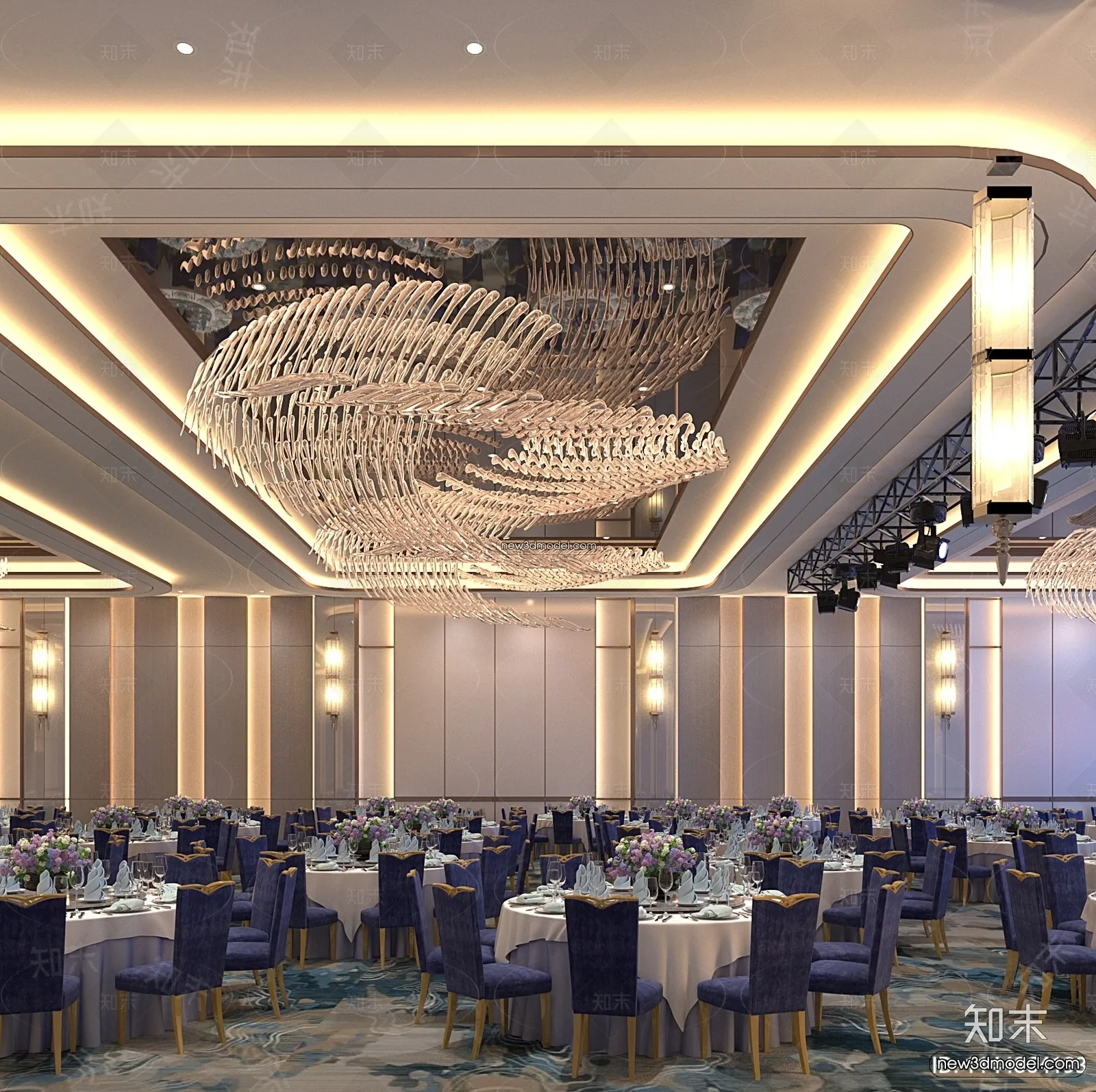 3D Model of Wedding Hall – 3D Scene – 015 – VRAY