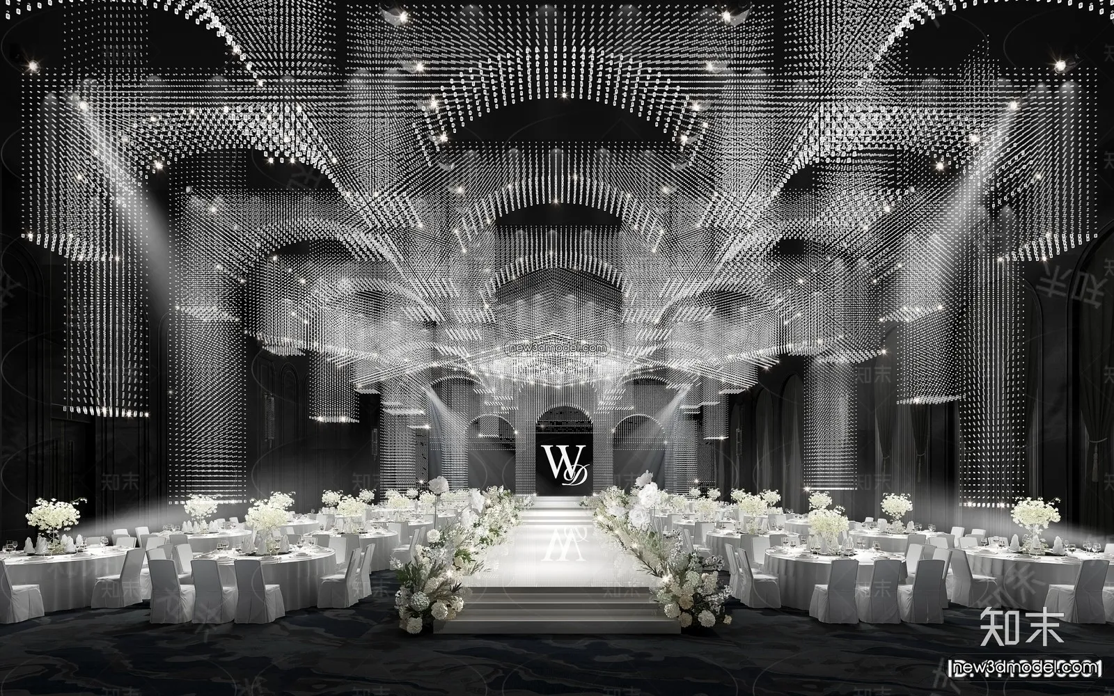 3D Model of Wedding Hall – 3D Scene – 016 – VRAY