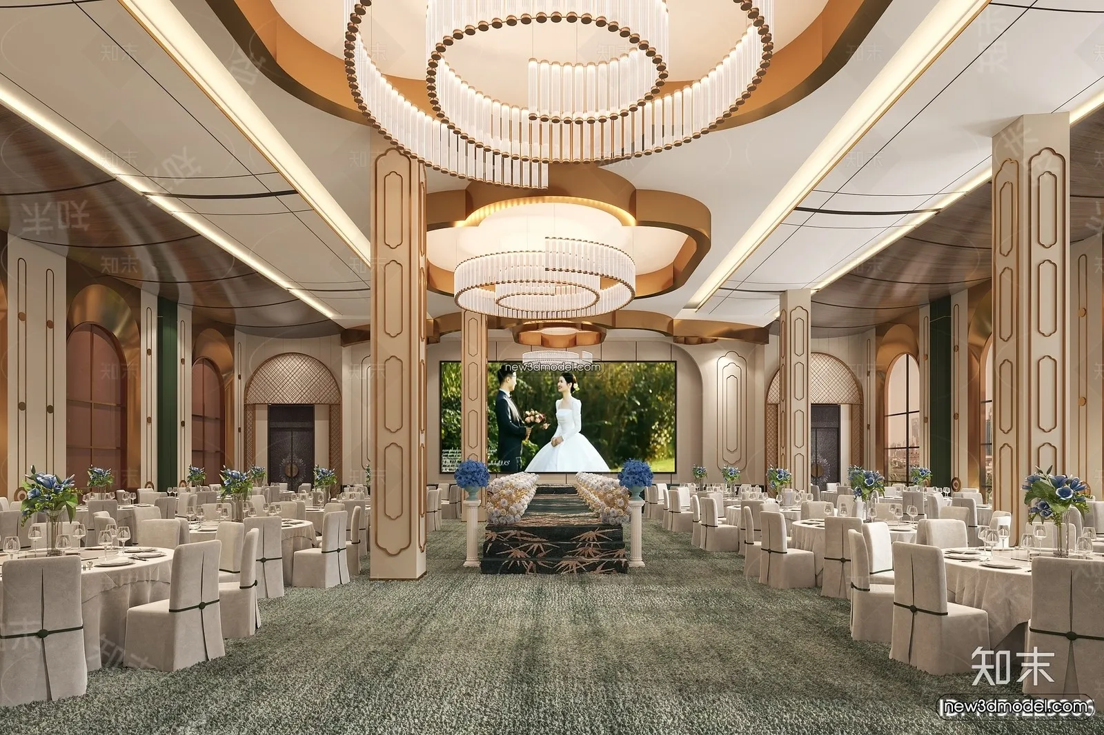 3D Model of Wedding Hall – 3D Scene – 018 – VRAY