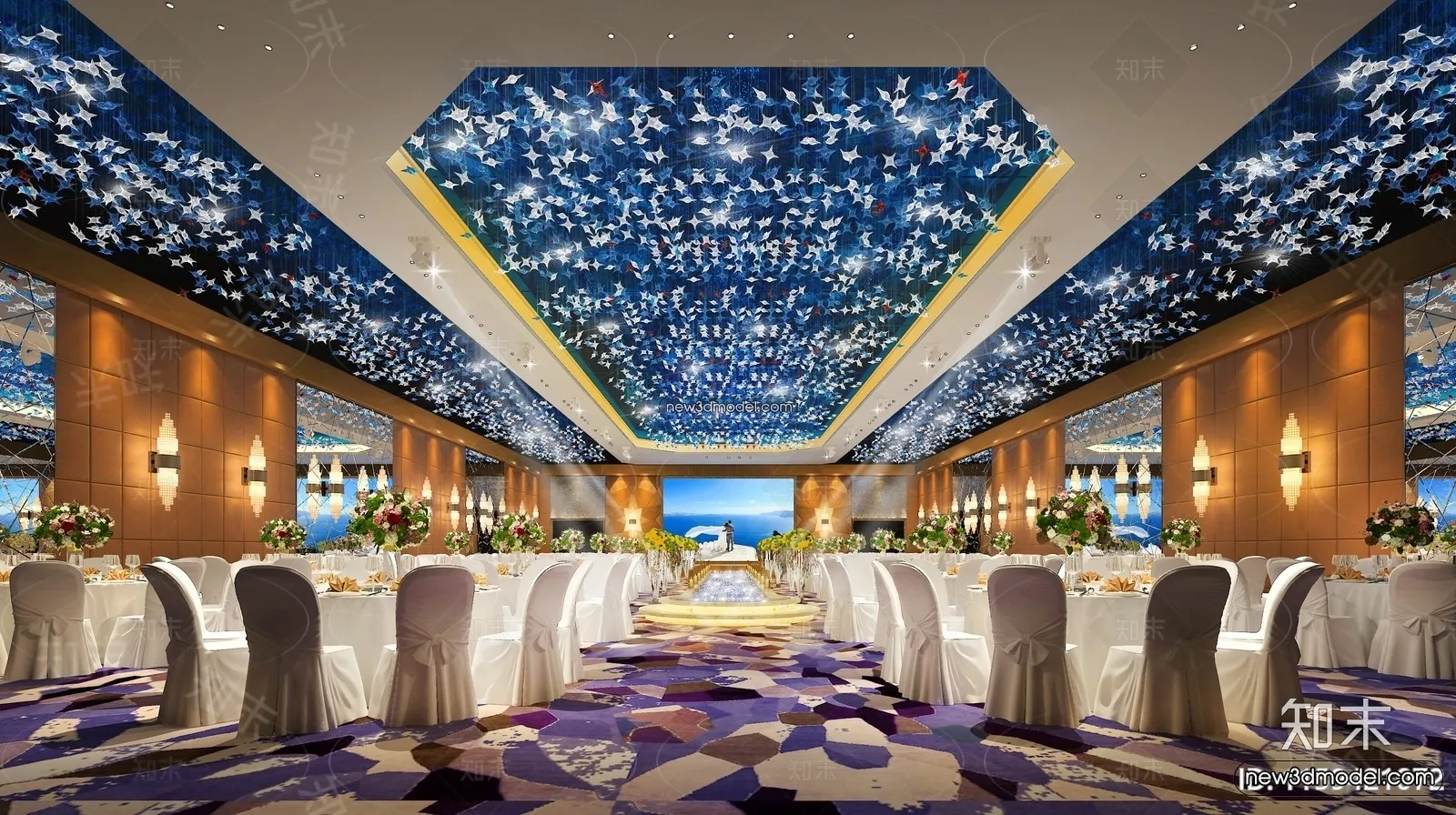 3D Model of Wedding Hall – 3D Scene – 020 – VRAY