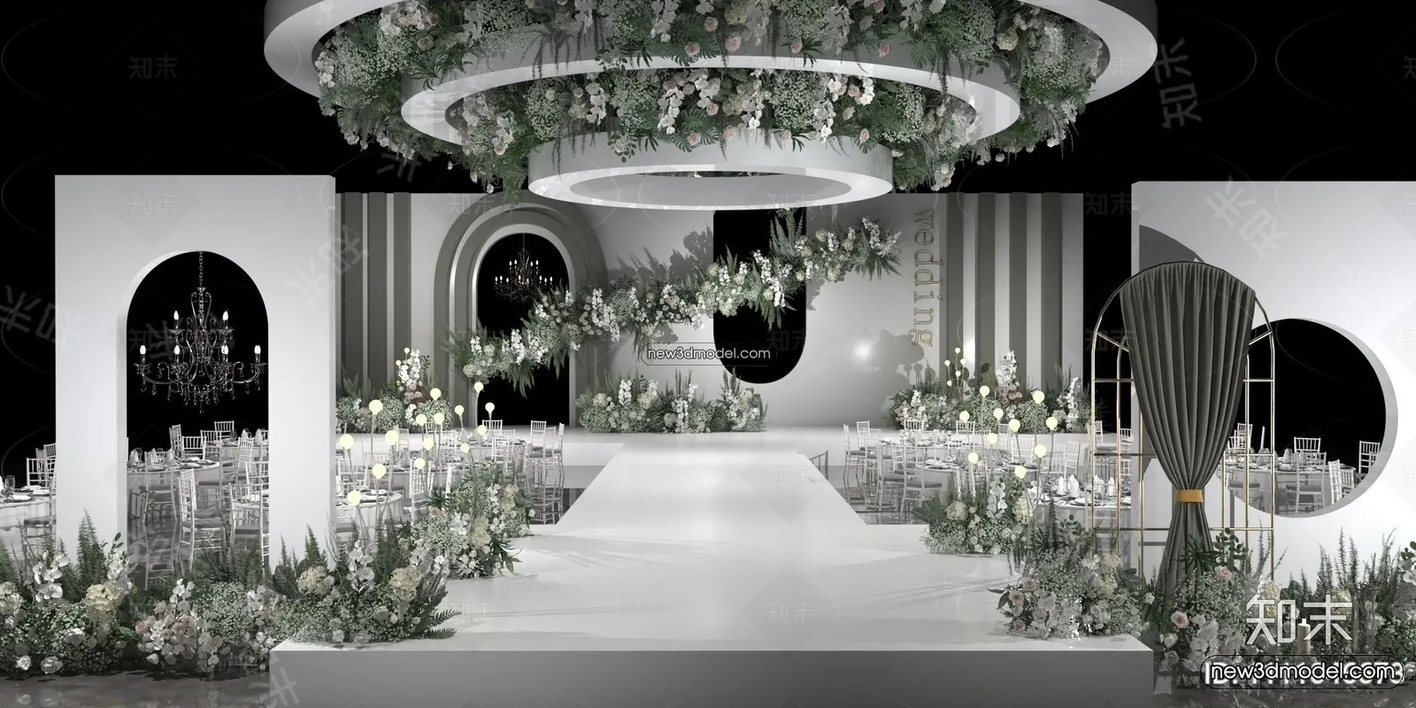 3D Model of Wedding Hall – 3D Scene – 021 – VRAY