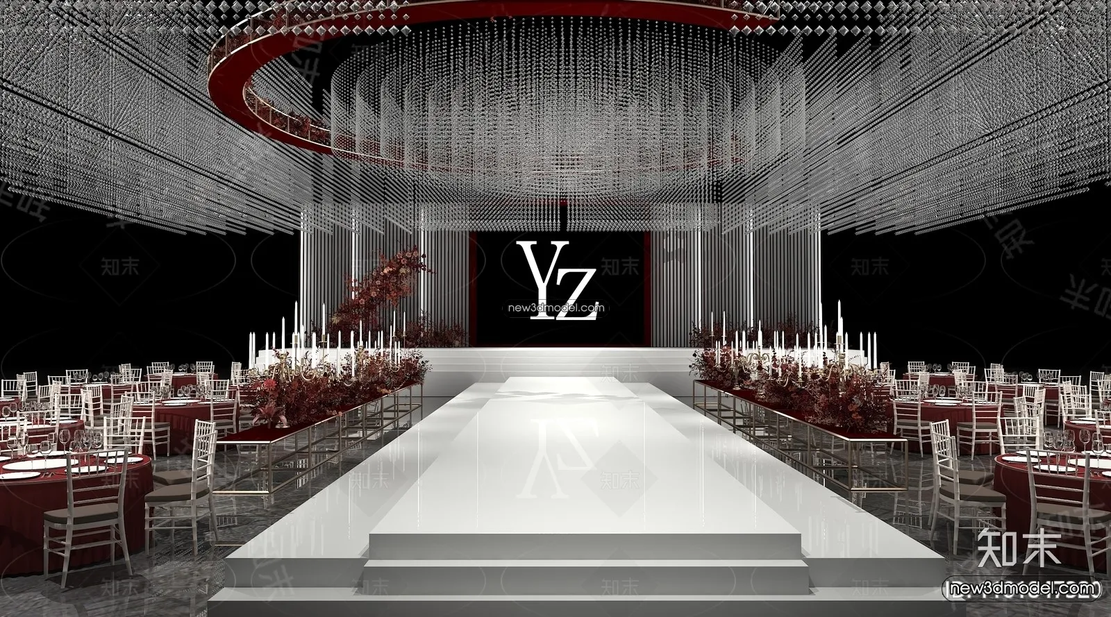 3D Model of Wedding Hall – 3D Scene – 025 – VRAY