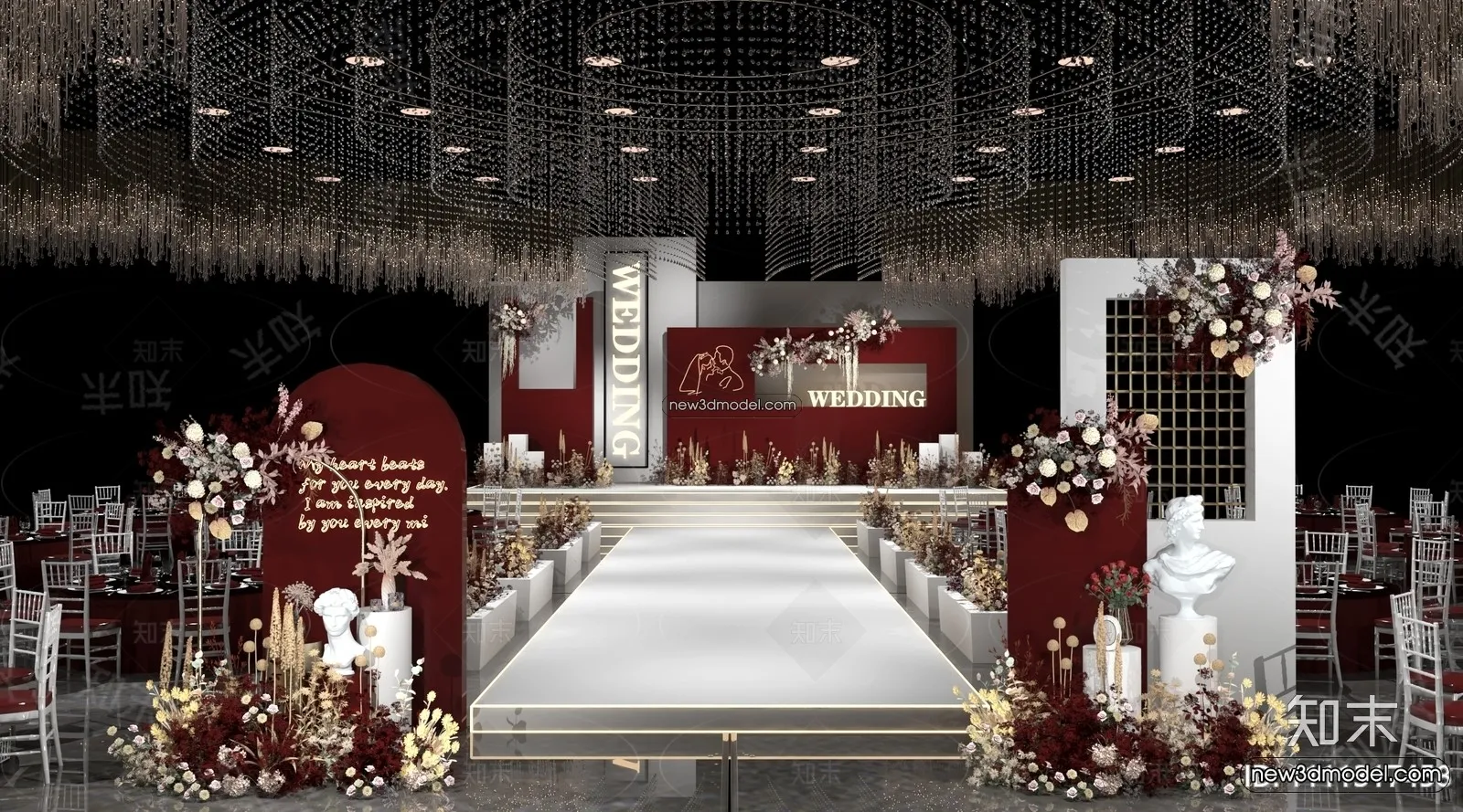 3D Model of Wedding Hall – 3D Scene – 026 – VRAY