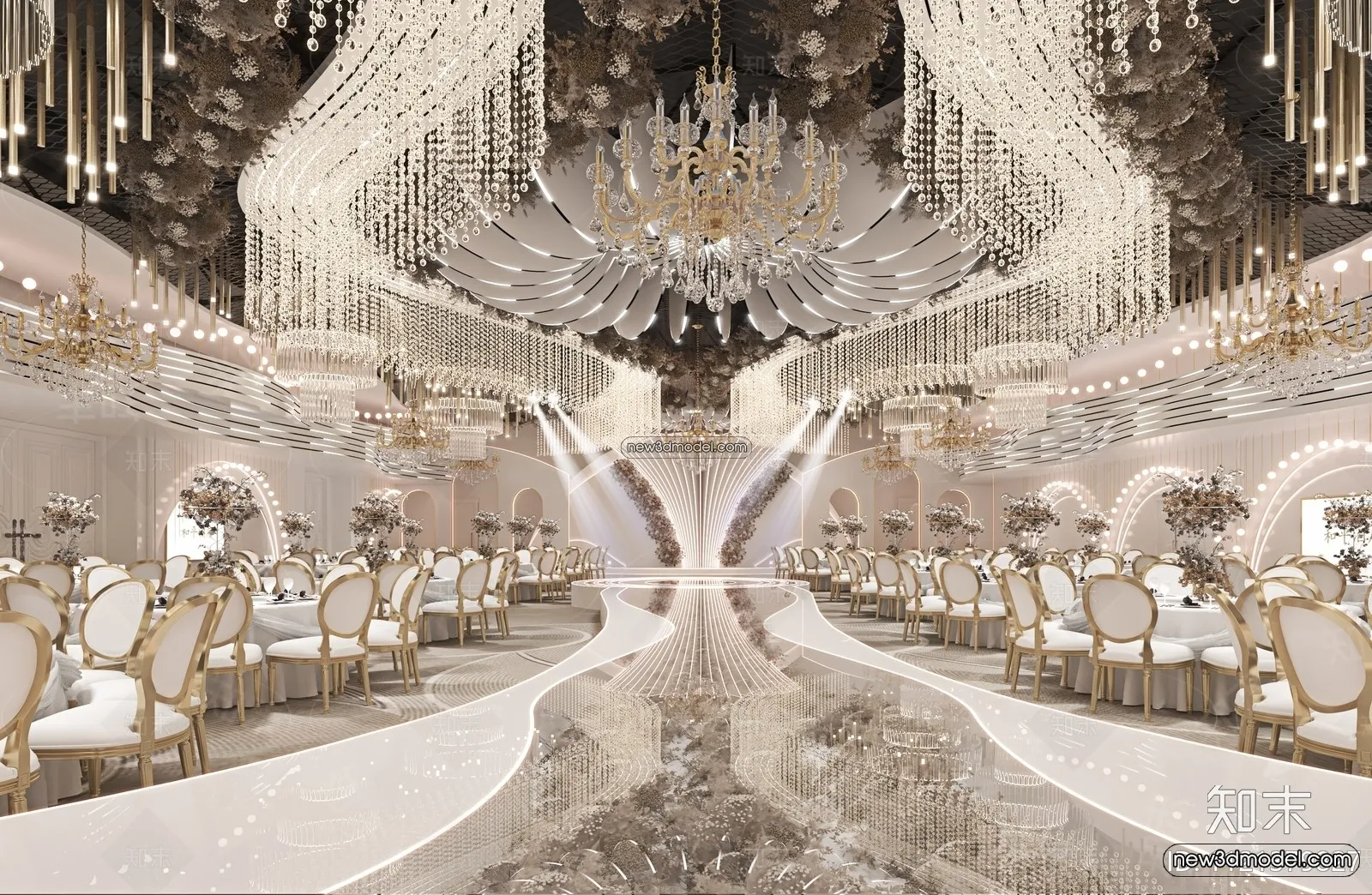 3D Model of Wedding Hall – 3D Scene – 027 – VRAY