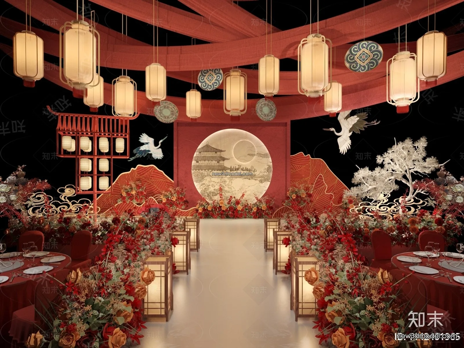 3D Model of Wedding Hall – 3D Scene – 028 – VRAY