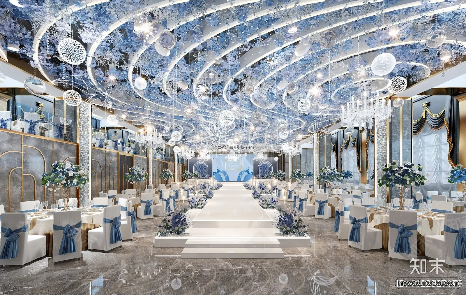 3D Model of Wedding Hall – 3D Scene – 029 – VRAY