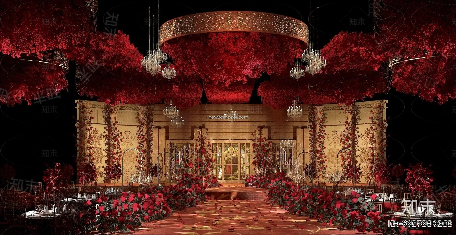 3D Model of Wedding Hall – 3D Scene – 035 – VRAY