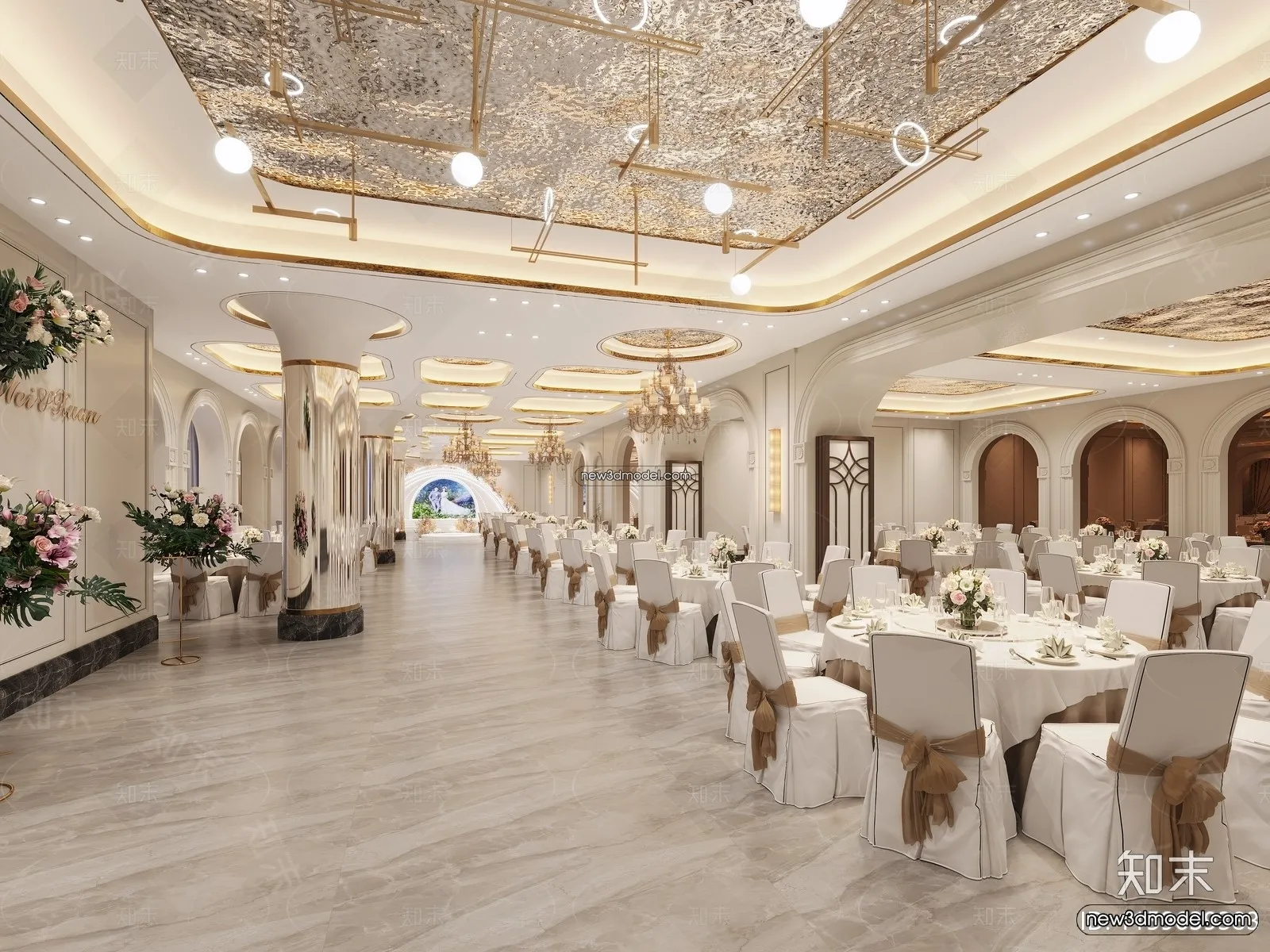 3D Model of Wedding Hall – 3D Scene – 036 – CORONA