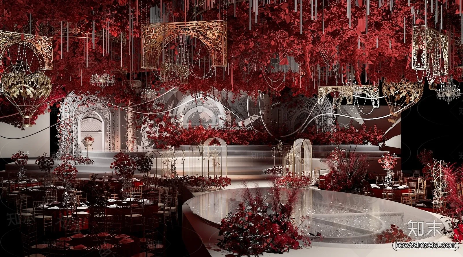 3D Model of Wedding Hall – 3D Scene – 040 – VRAY