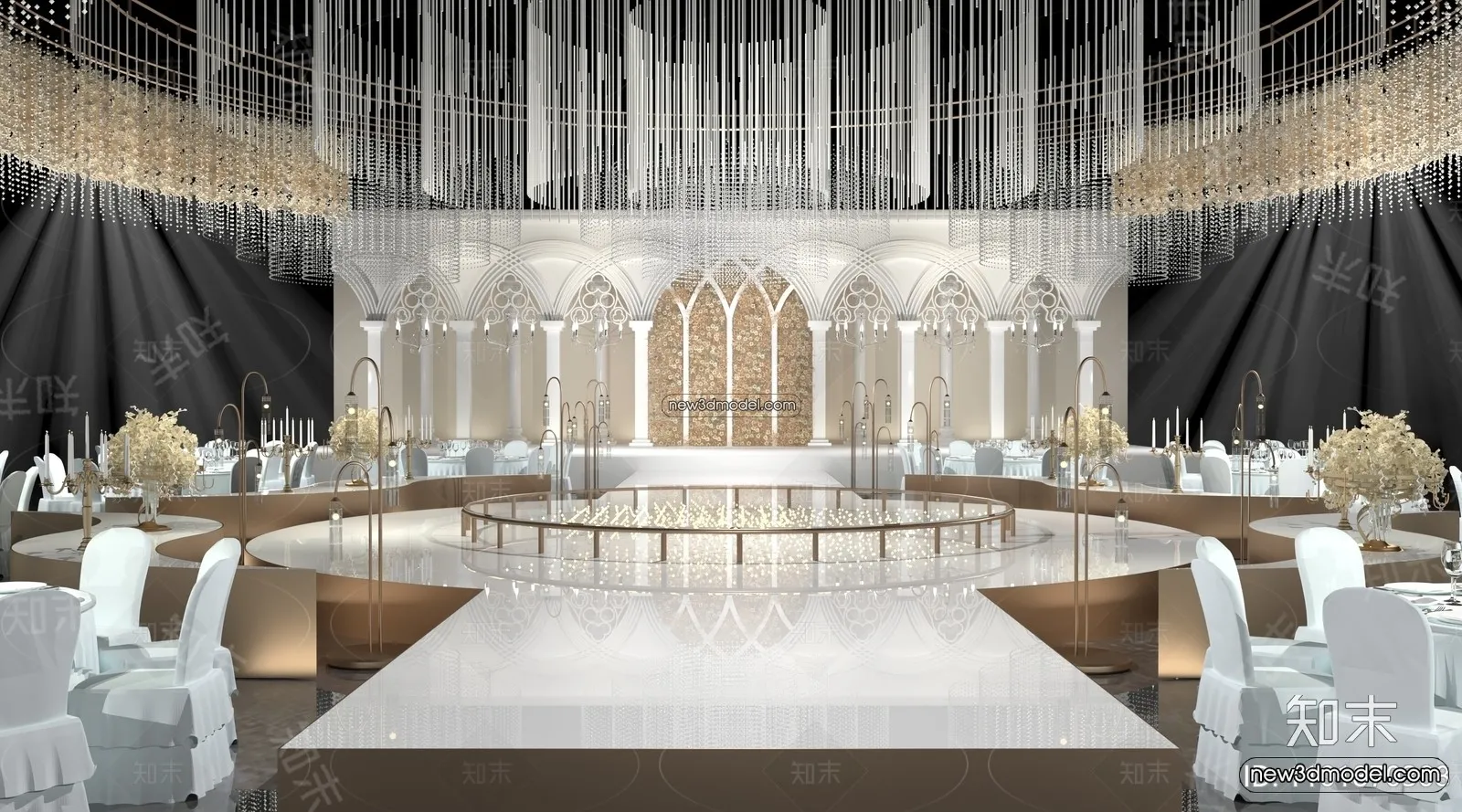 3D Model of Wedding Hall – 3D Scene – 041 – VRAY