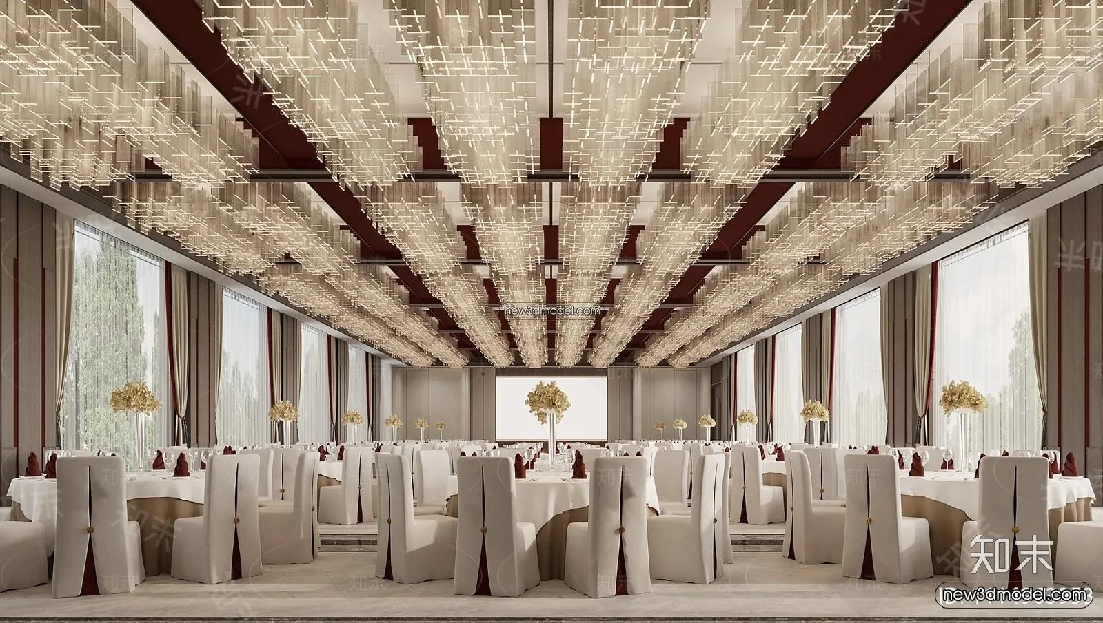 3D Model of Wedding Hall – 3D Scene – 043 – CORONA