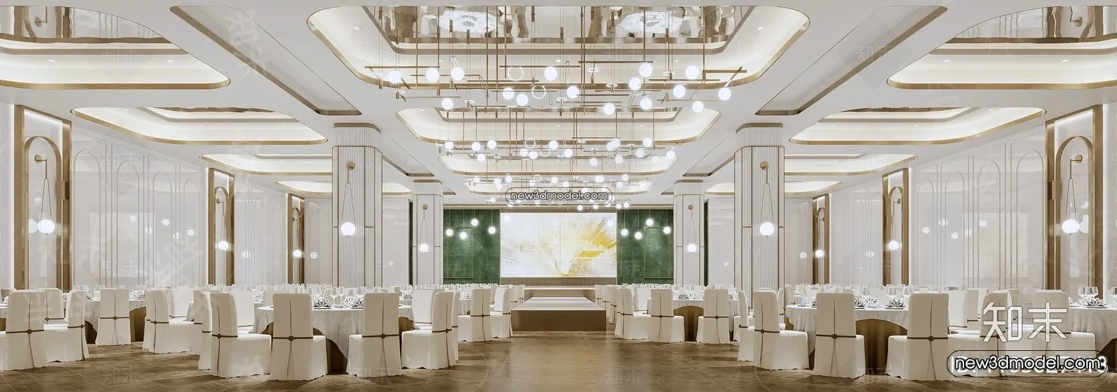 3D Model of Wedding Hall – 3D Scene – 044 – VRAY