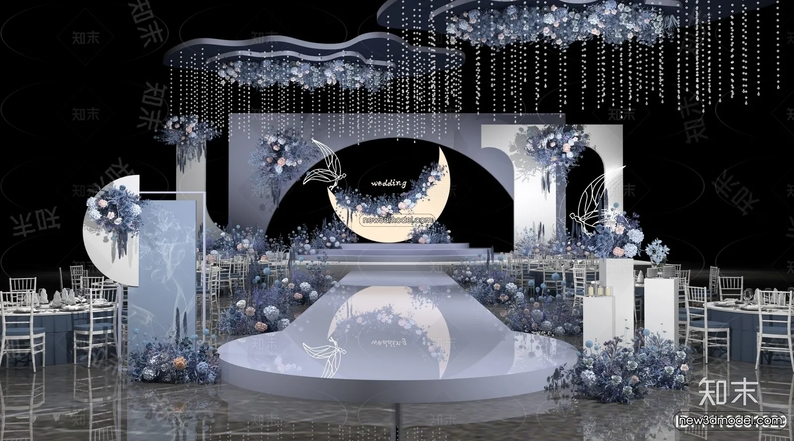 3D Model of Wedding Hall – 3D Scene – 046 – VRAY