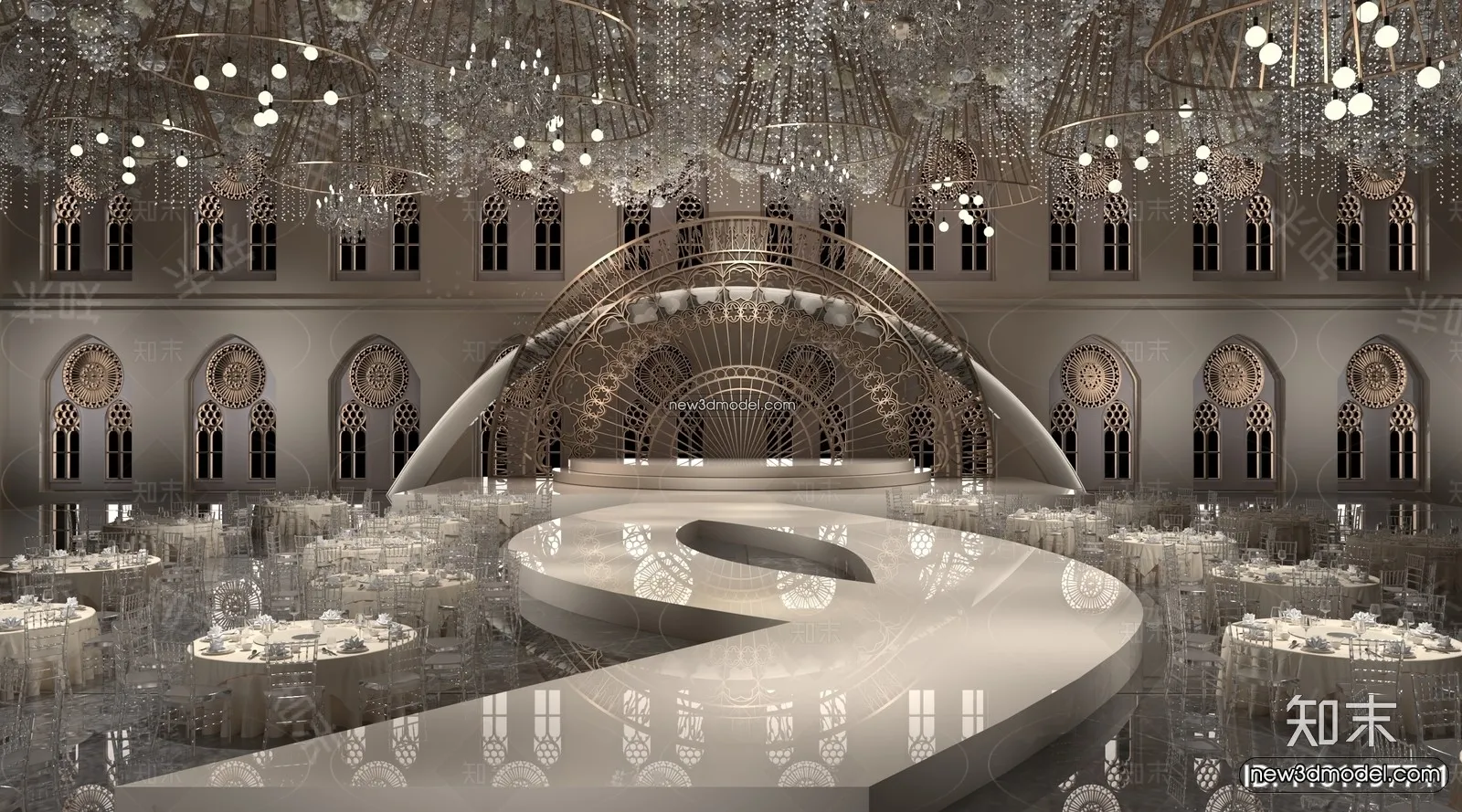 3D Model of Wedding Hall – 3D Scene – 048 – VRAY