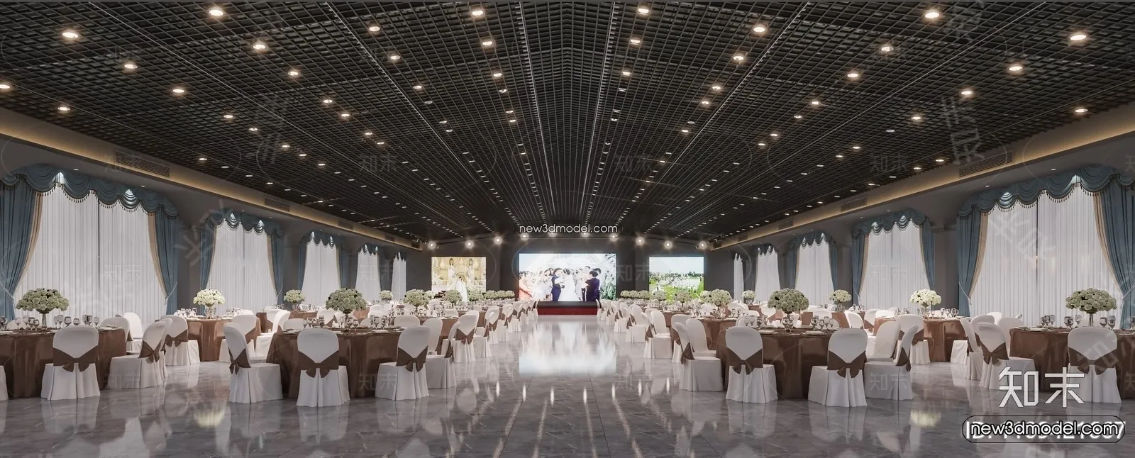 3D Model of Wedding Hall – 3D Scene – 050 – VRAY