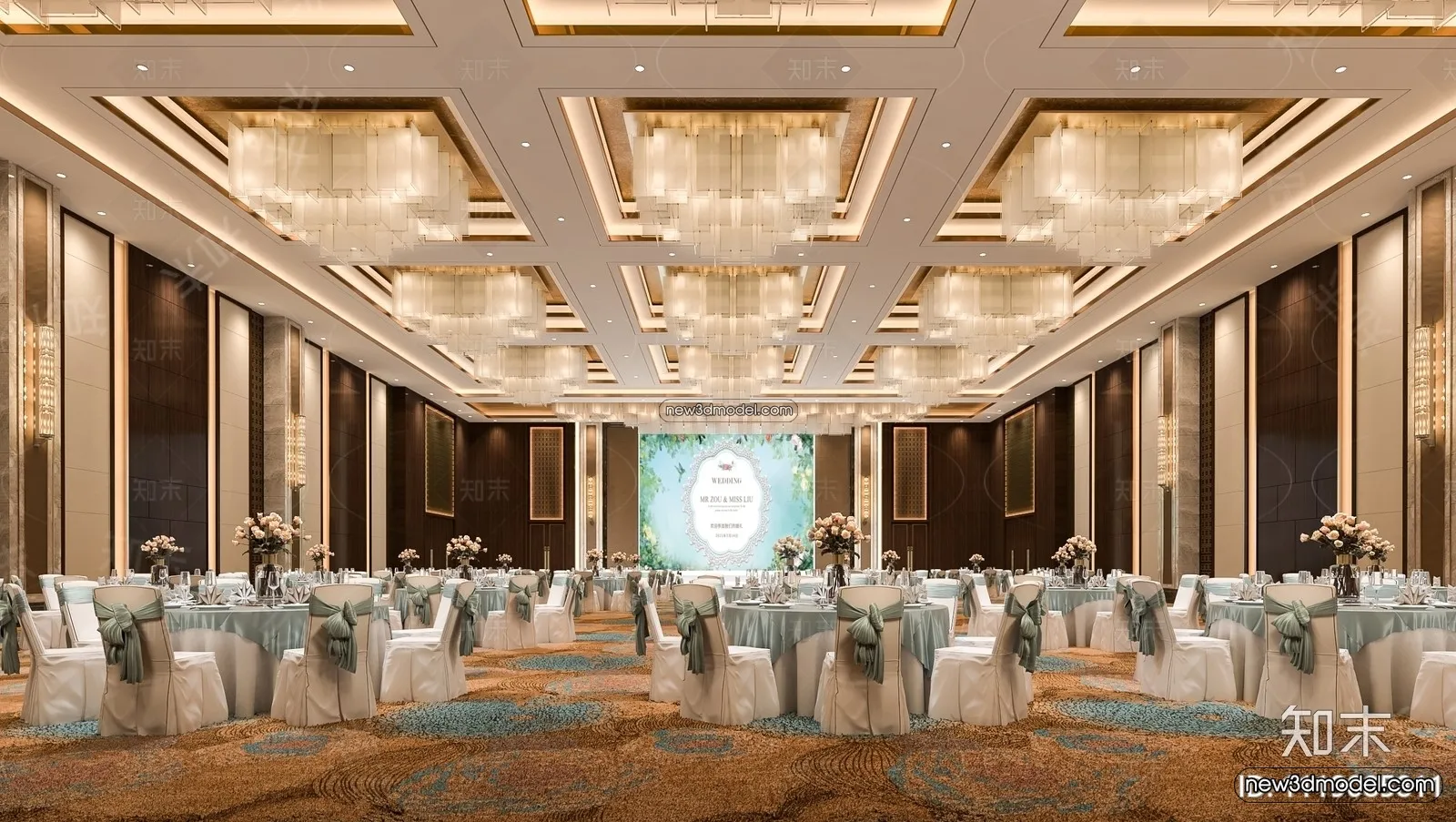 3D Model of Wedding Hall – 3D Scene – 054 – VRAY