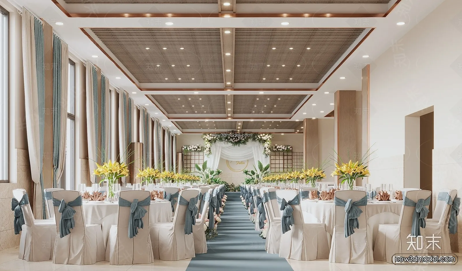 3D Model of Wedding Hall – 3D Scene – 055 – VRAY