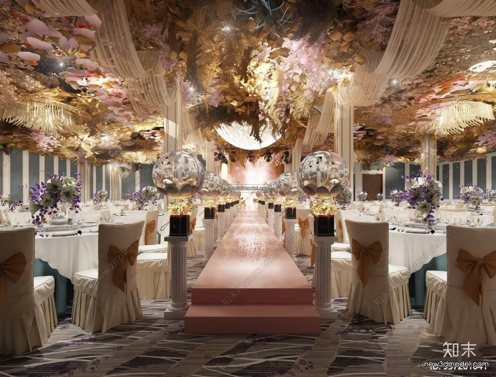 3D Model of Wedding Hall – 3D Scene – 056 – VRAY