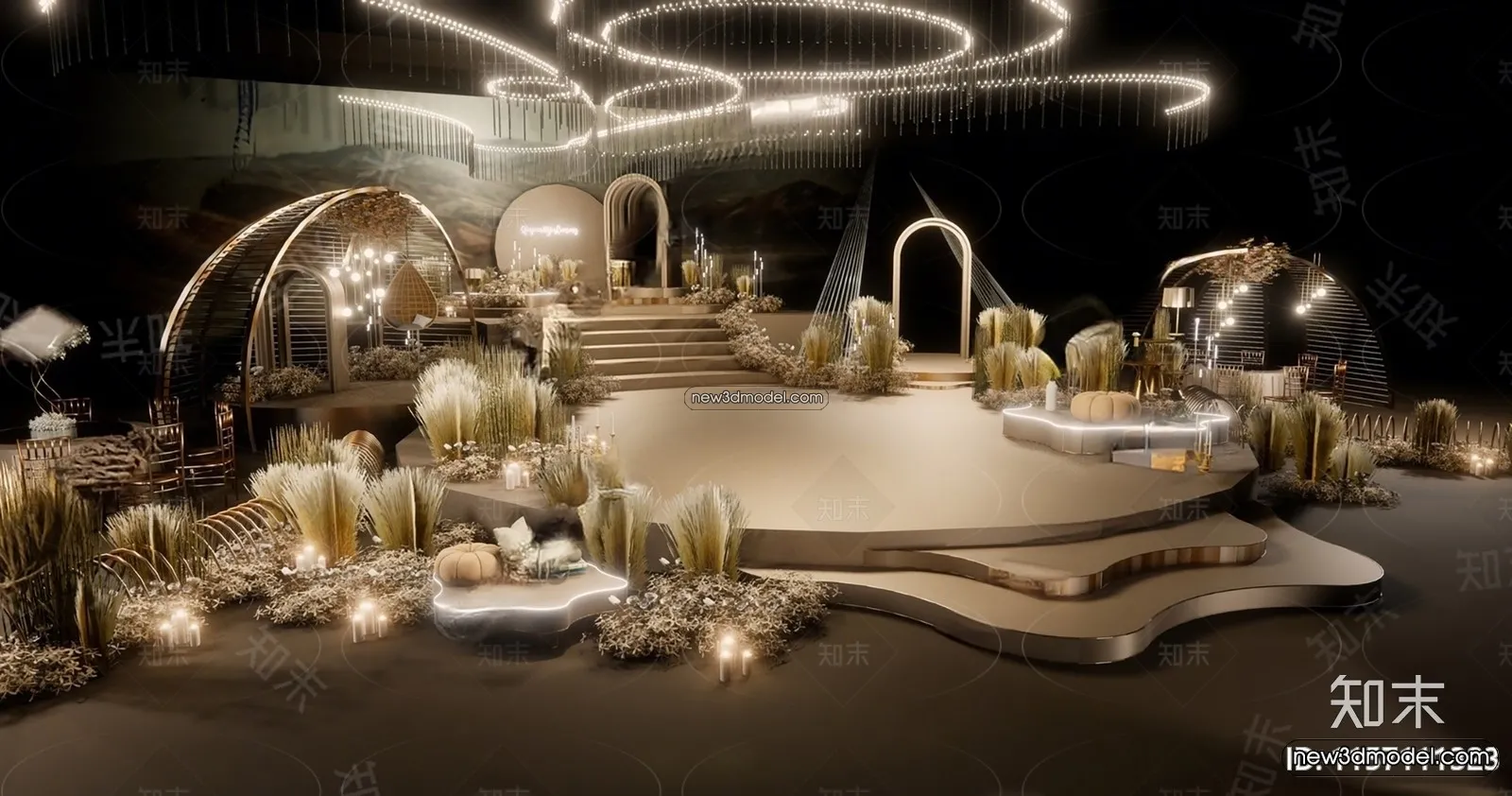 3D Model of Wedding Hall – 3D Scene – 060 – VRAY