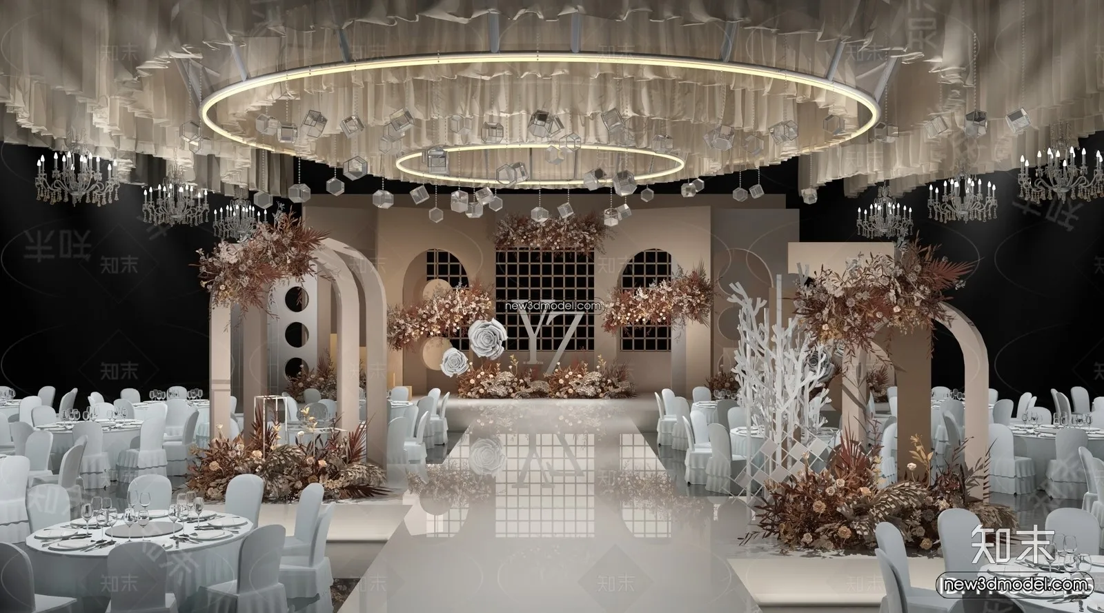 3D Model of Wedding Hall – 3D Scene – 062 – VRAY