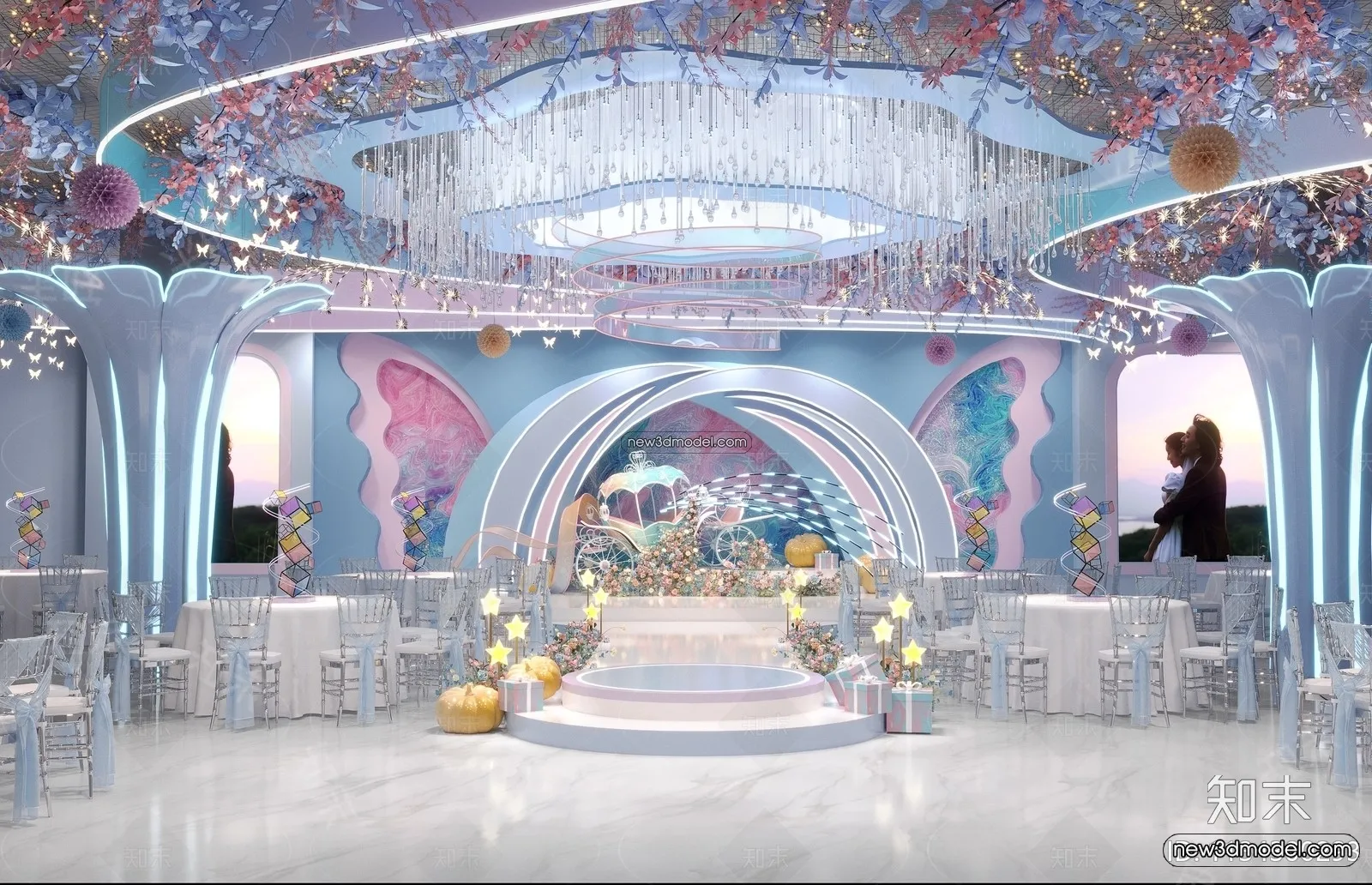 3D Model of Wedding Hall – 3D Scene – 068 – CORONA