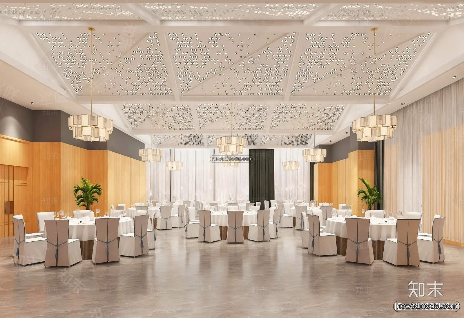 3D Model of Wedding Hall – 3D Scene – 070 – VRAY