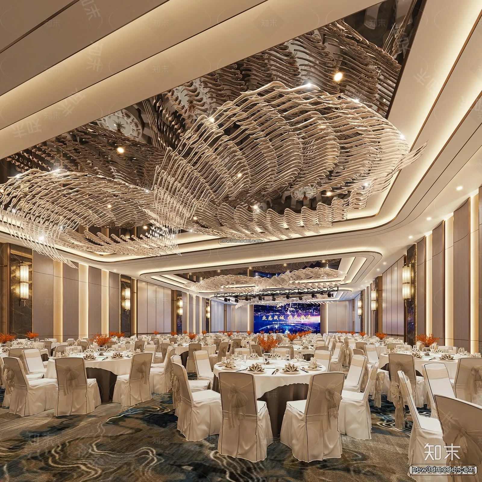 3D Model of Wedding Hall – 3D Scene – 075 – VRAY