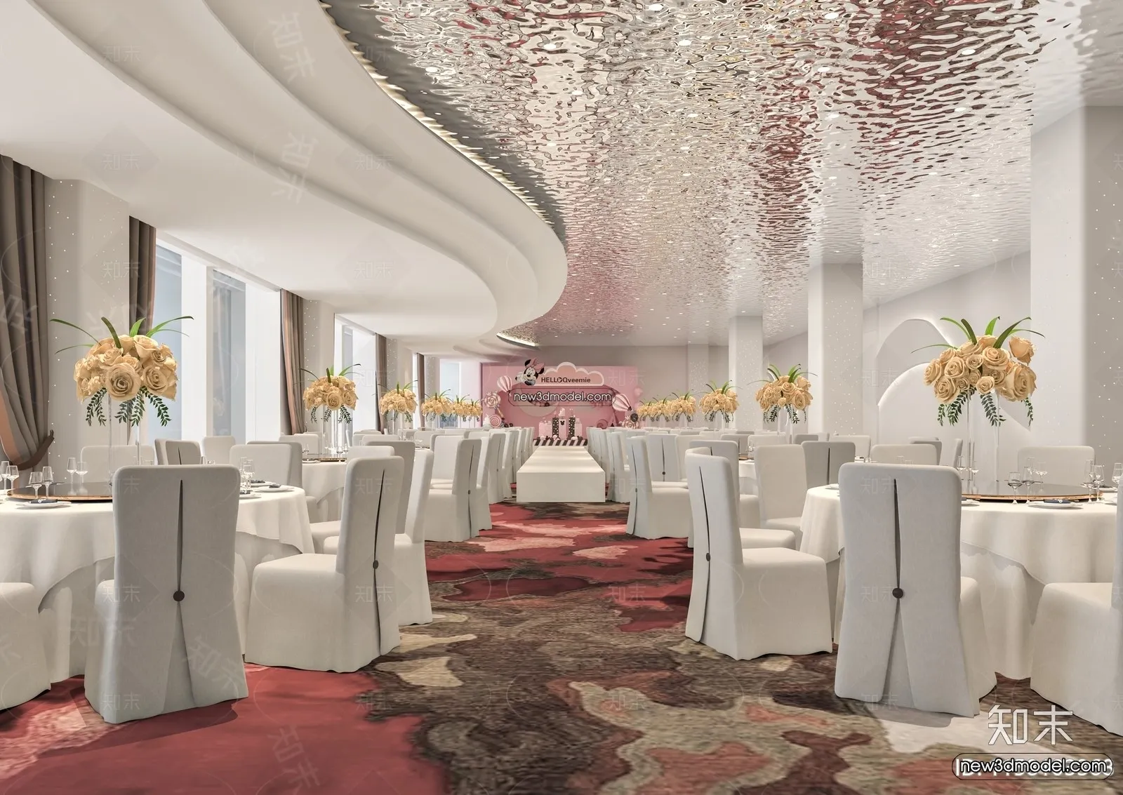 3D Model of Wedding Hall – 3D Scene – 078 – VRAY