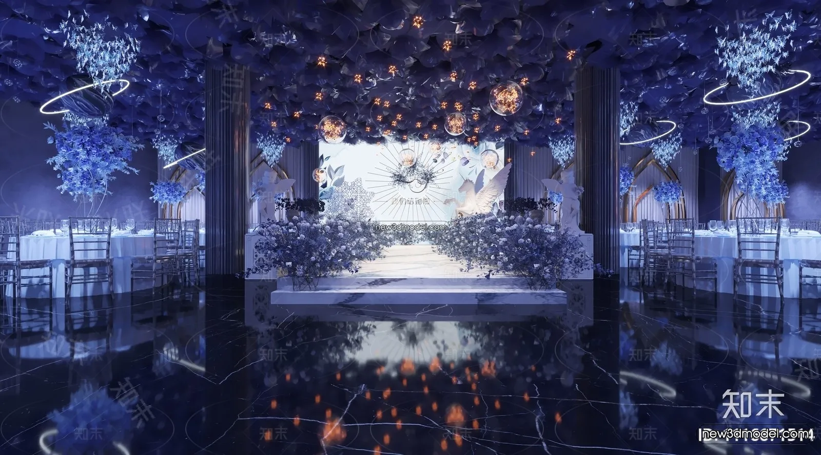 3D Model of Wedding Hall – 3D Scene – 079 – CORONA