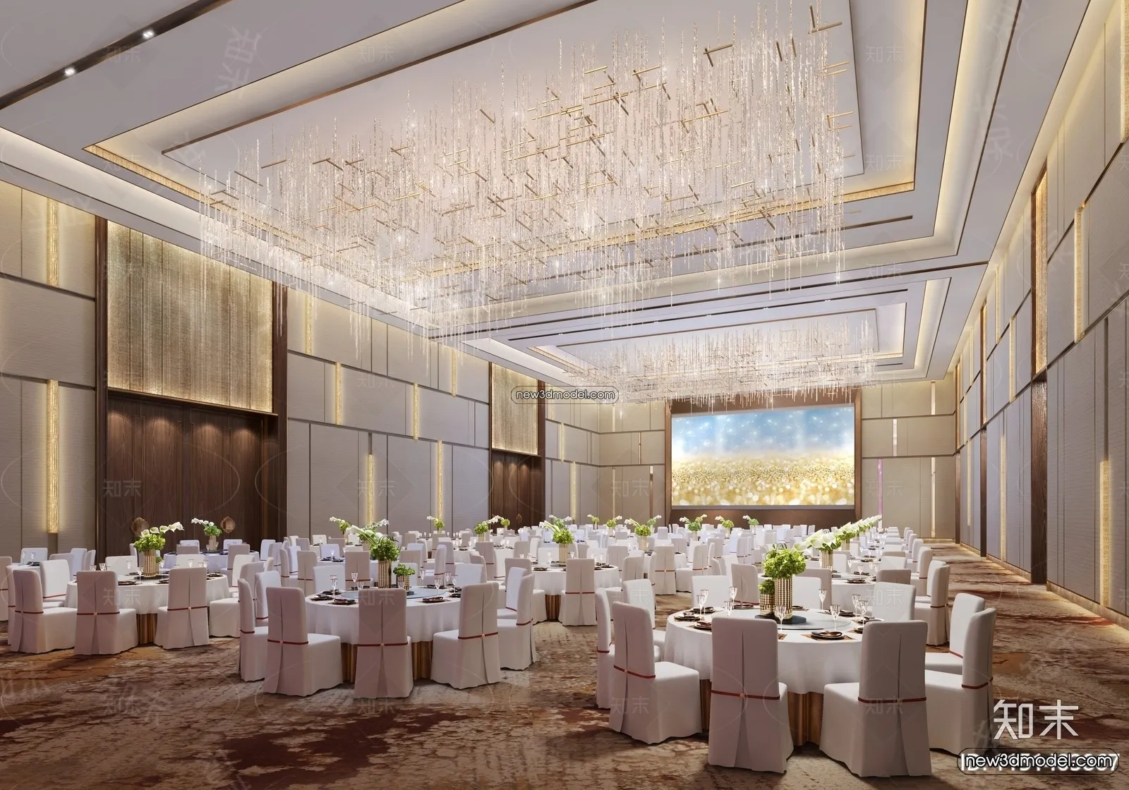 3D Model of Wedding Hall – 3D Scene – 080 – VRAY