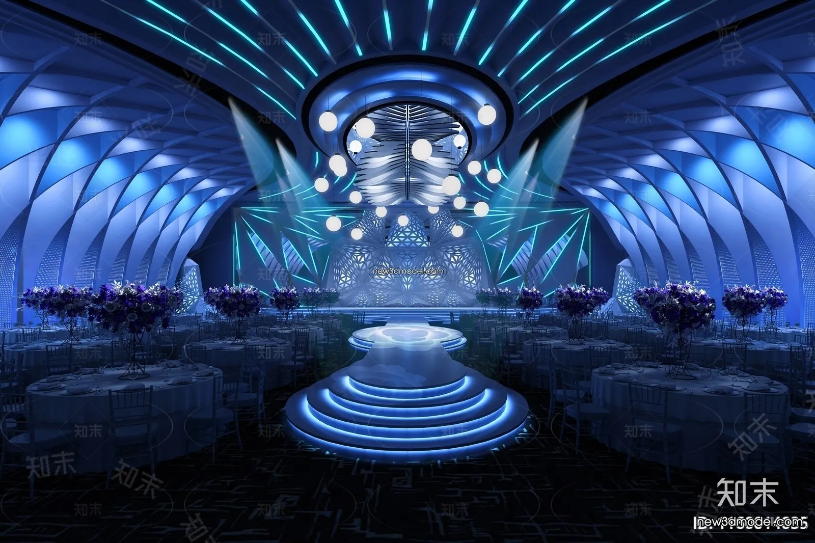 3D Model of Wedding Hall – 3D Scene – 083 – VRAY