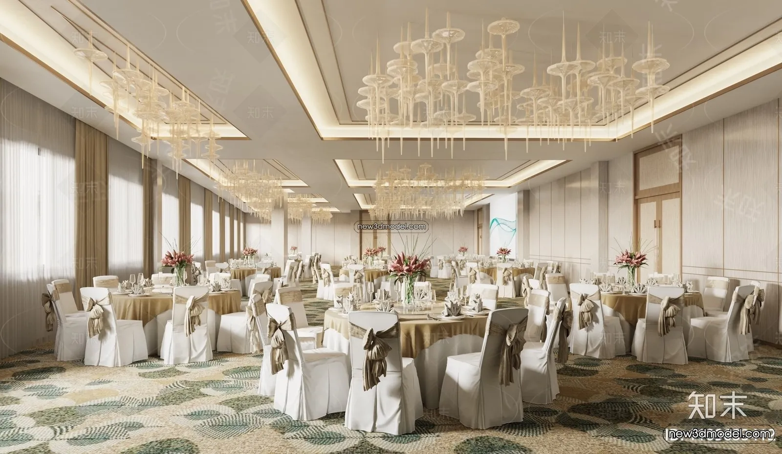 3D Model of Wedding Hall – 3D Scene – 086 – VRAY