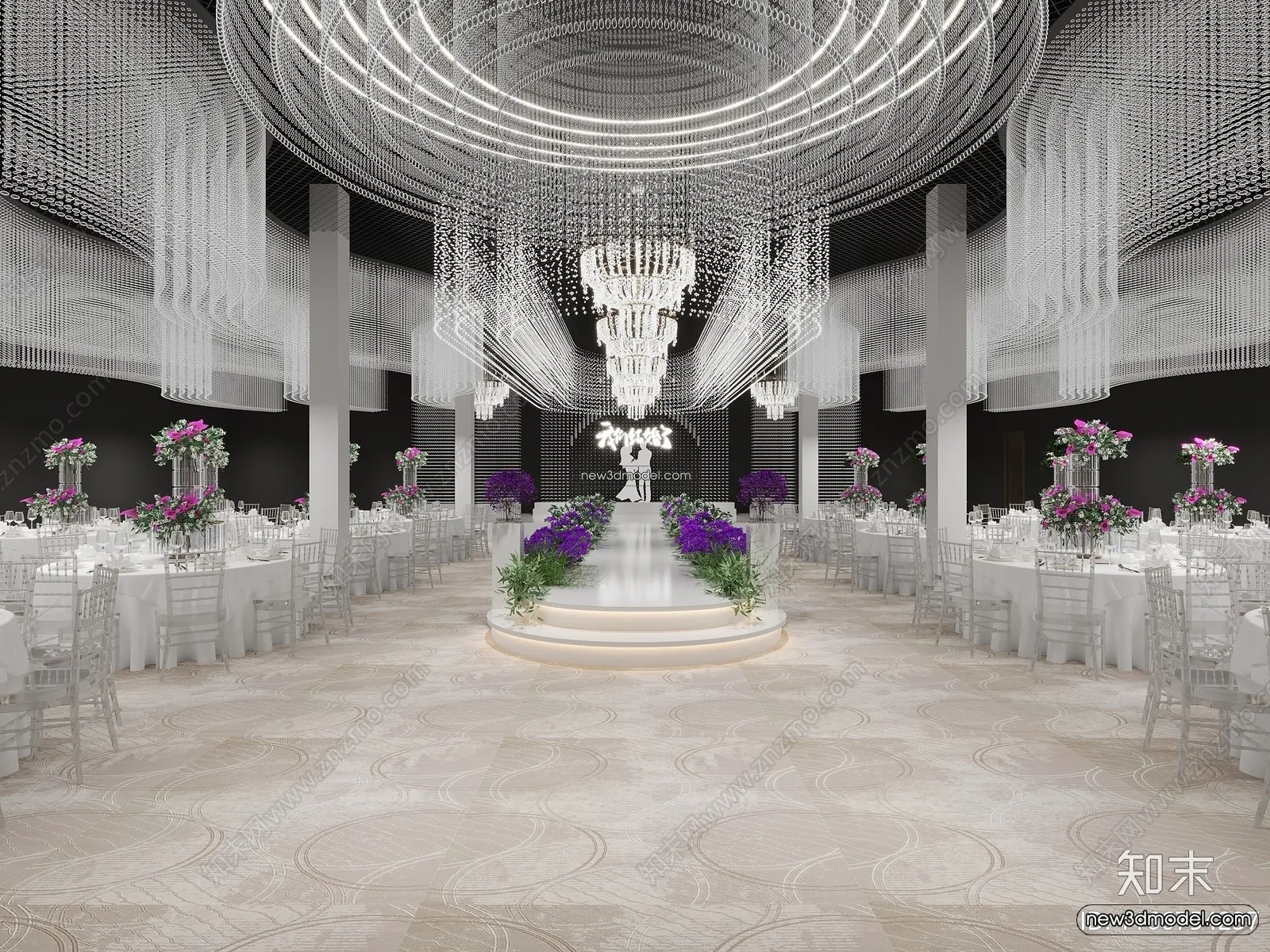 3D Model of Wedding Hall – 3D Scene – 089 – CORONA