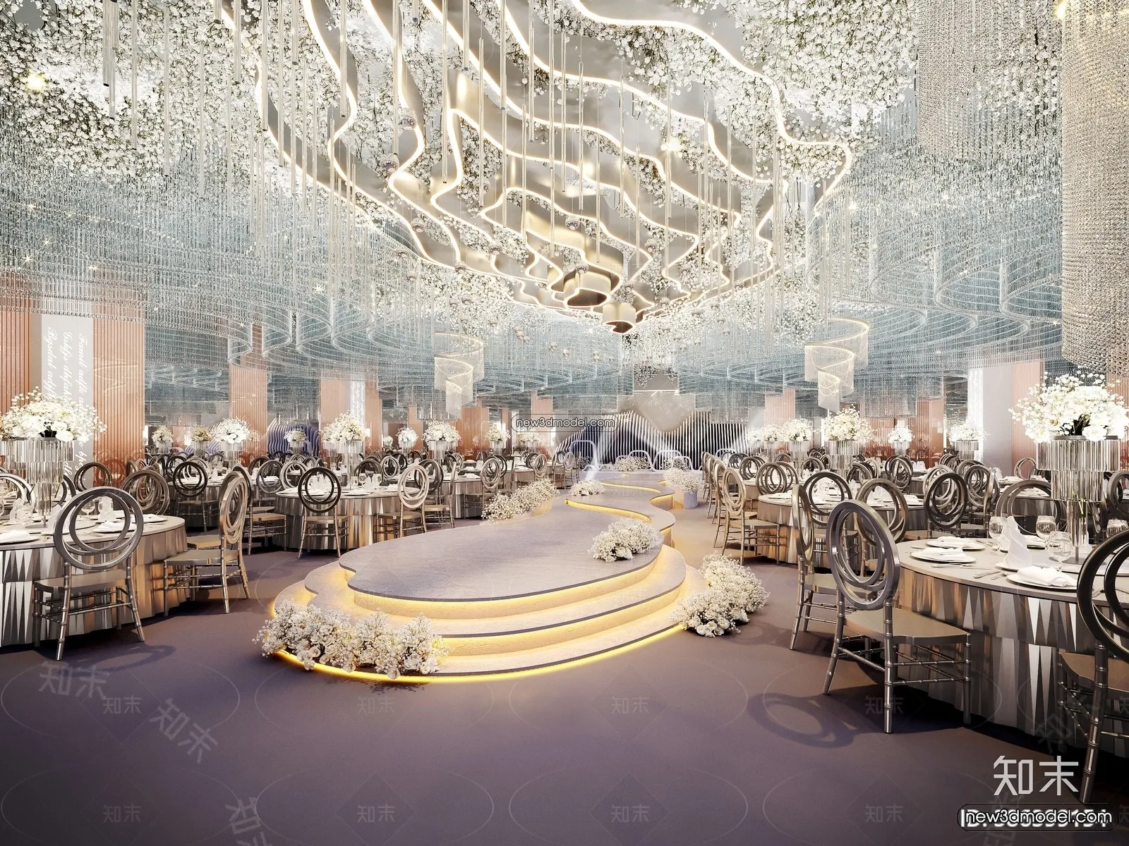 3D Model of Wedding Hall – 3D Scene – 093 – CORONA