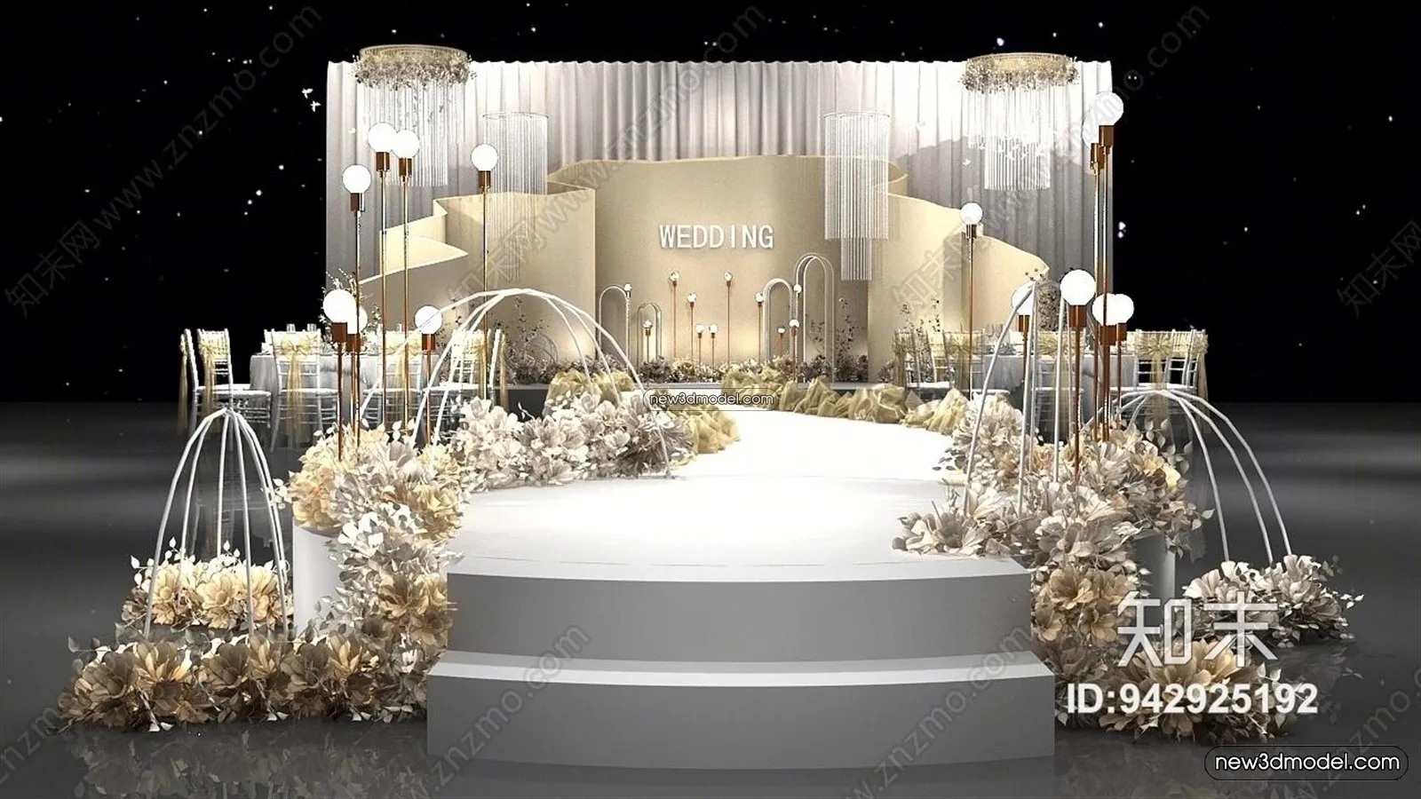 3D Model of Wedding Hall – 3D Scene – 098 – VRAY