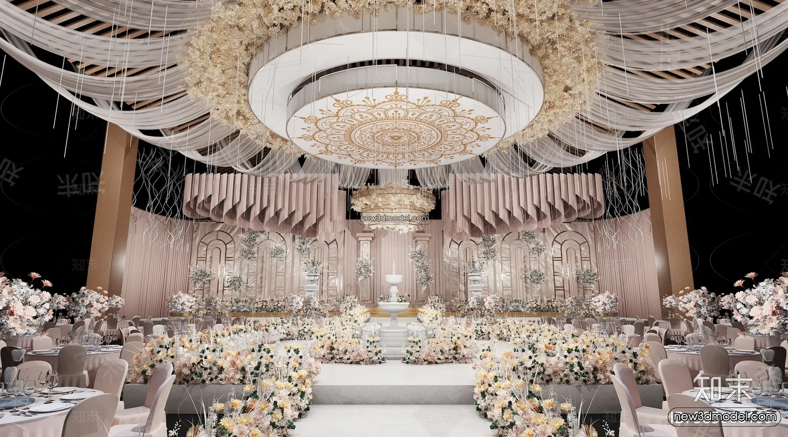 3D Model of Wedding Hall – 3D Scene – 100 – VRAY