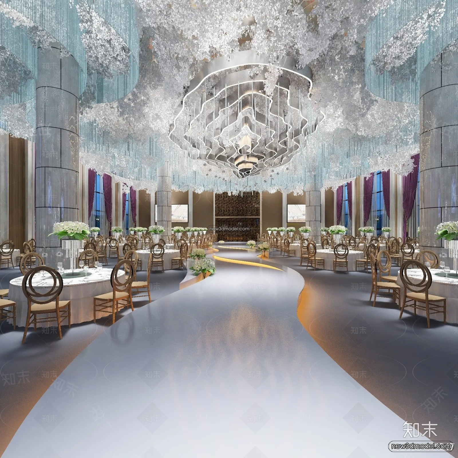 3D Model of Wedding Hall – 3D Scene – 101 – VRAY